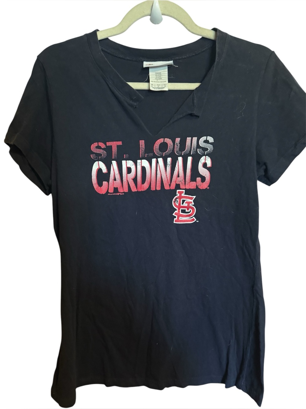 St. Louis cardinals cards baseball mlb xl split neck ladies tshirt extra large